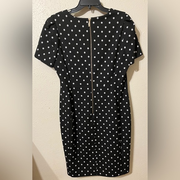 Calvin Klein Black & White Polka Dot Dress Sz XL - Picture 2 of 3